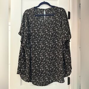 Torrid Black and White Star Print Blouse